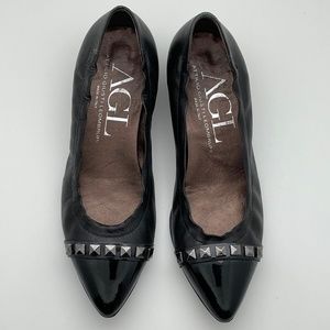 AGL Pumps Low Heel Black Size 38 Euro / Size 7 1/2 US
